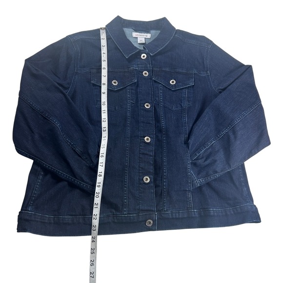 Liz Claiborne Women's Denim Jacket Blue Long Sleeve Button Front XXL Made NEW - Picture 4 of 9